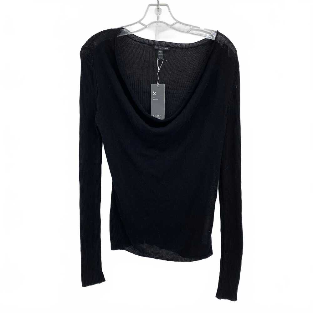 Eileen Fisher Black Tencel Cowl Pullover | XS Regular